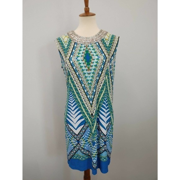 Studio One Dresses & Skirts - Studio One Geometric Dress, Silver Trim, PM